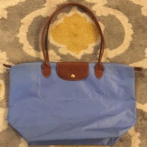 Large Blue Longchamp Le Pliage Tote